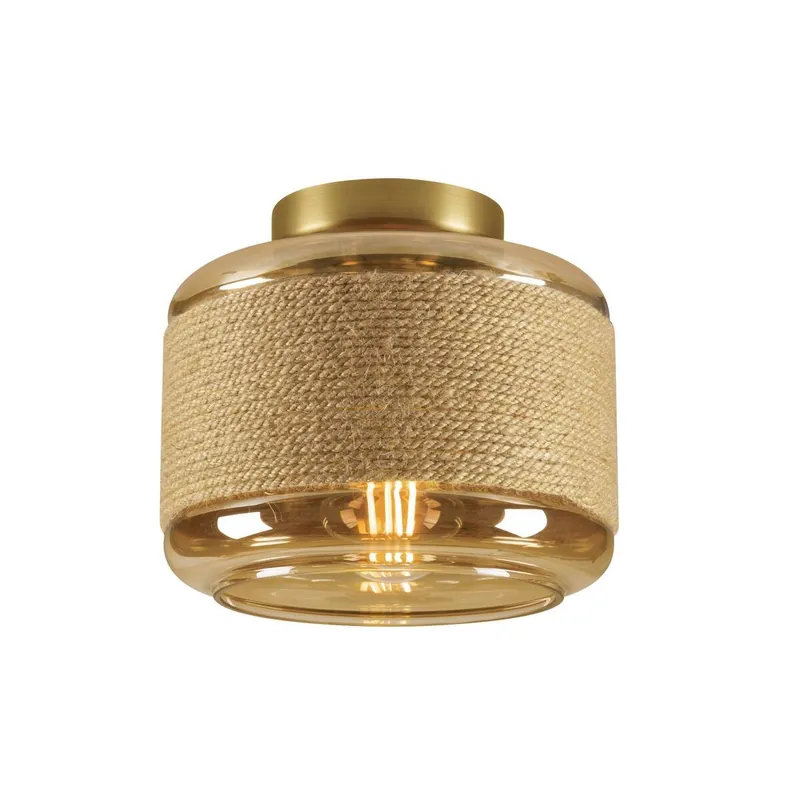 Nur Heute SLV 1007592 PANTILO ROPE 19 Wand- und Deckenaufbauleuchte zylindrisch E27 gold
