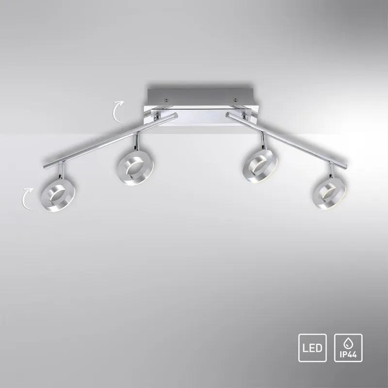 Finale Aktion Paul Neuhaus 6786-96 SILEDA LED Deckenstrahler 4-flammig aluminumfarben