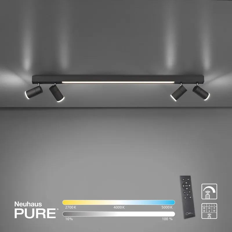 Neue Kollektion Paul Neuhaus 6121-13 PURE-LINES LED Deckenleuchte graphite CCT