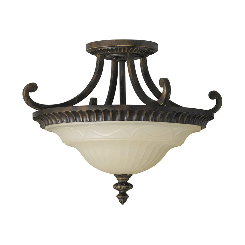 Highlight Elstead Lighting Drawing Room Deckenleuchte 2-Light Wallnuss Braun 44cm E27