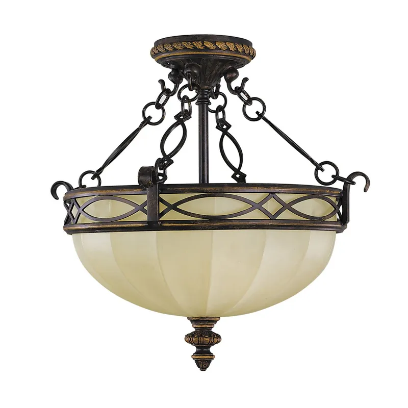 Preisreduziert Elstead Lighting Drawing Room Deckenleuchte 2-Light Wallnuss Braun 39cm E27