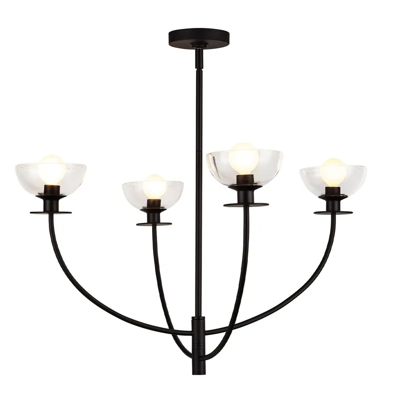 Elstead Lighting Sylvia Kronleuchter 4-flammig Schwarz Preis Gesenkt