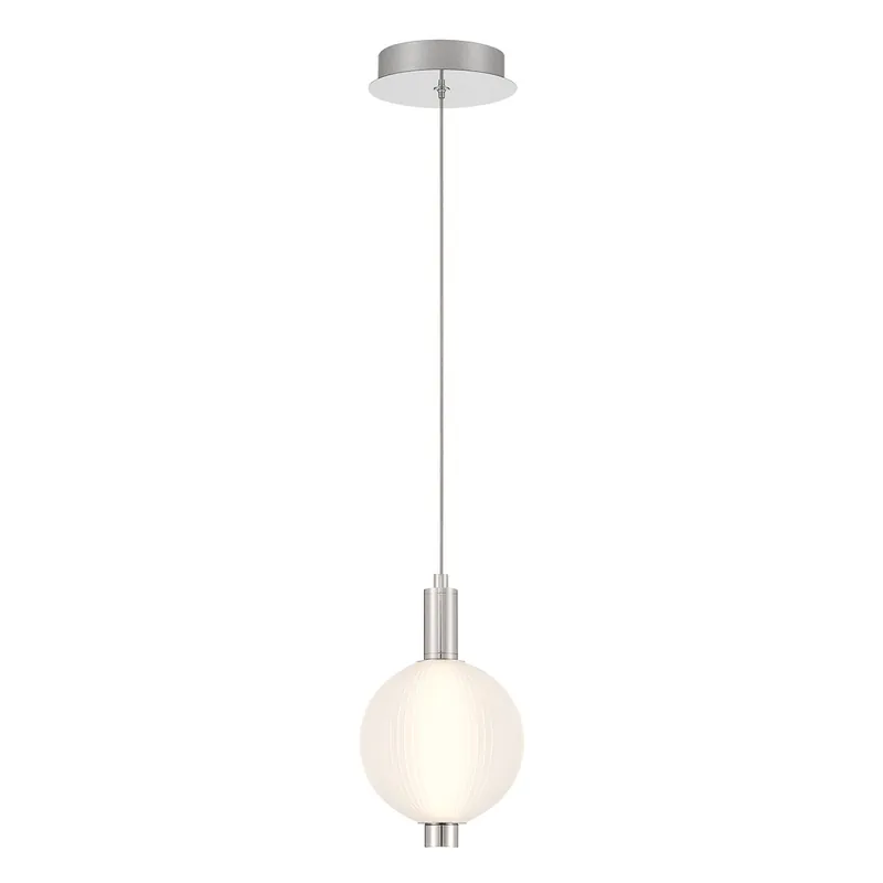 Zertifiziert Elstead Lighting LED Pendelleuchte Palmas 1-flammig Poliertes Nickel 3000K