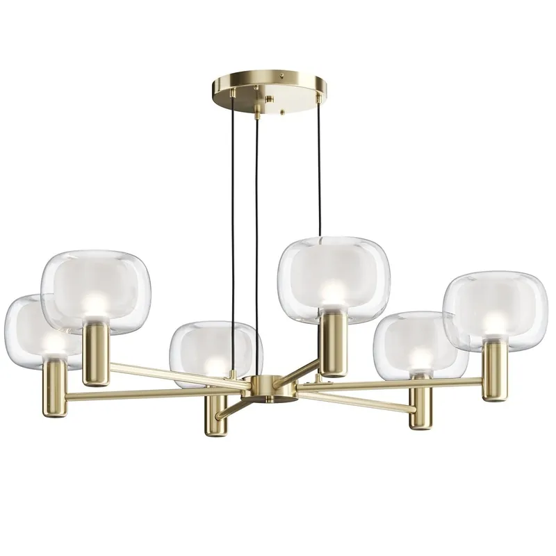 Kracherpreis Maytoni Pendelleuchte Vision 6-flammig gold mit Glas