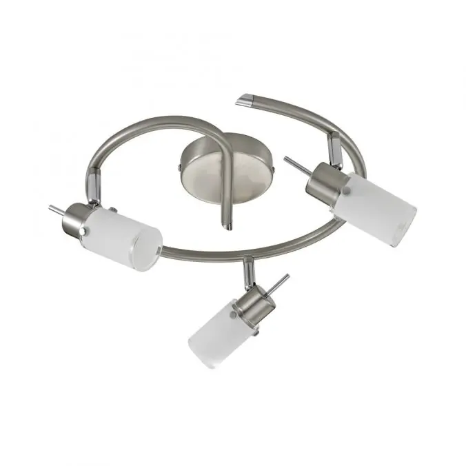 LED-Deckenleuchte, Stahl, blendfrei, satiniertes Glas, Ø 39cm, Strahler Neu Im Sortiment