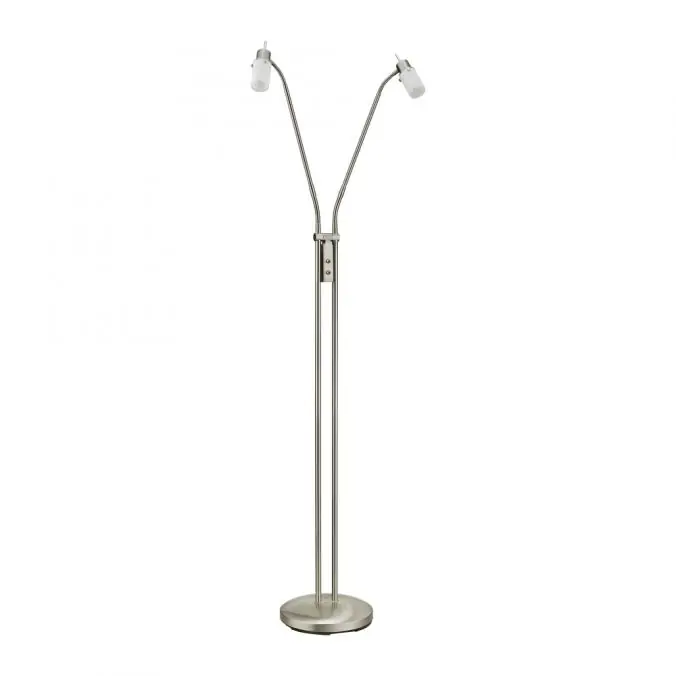 LED-Stehleuchte, stahl, 2 verstellbare Leuchtköpfe, warmweiß, blendfrei Angebot