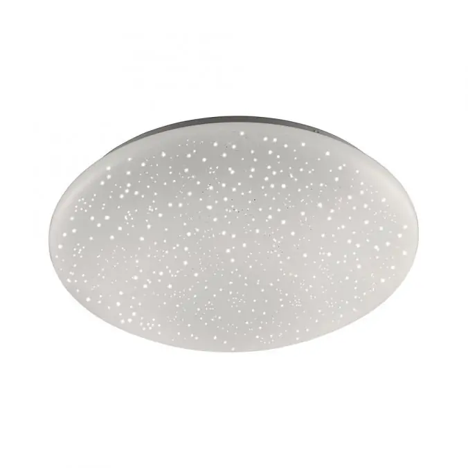 LED-Deckenleuchte, Ø 39cm, Sternenhimmel Optik, rund, weiß, dimmbar Preisknaller