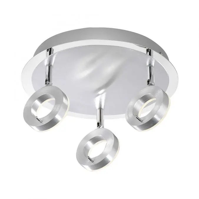 Must-Have LED-Deckenstrahler, aluminium-matt, 3 Leuchtköpfe, warmweiße Lichtfarbe