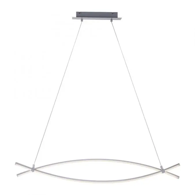 Garantierte Lieferung LED-Pendelleuchte, stahl, 2 geschwungene Leuchtarme, warmweiß, modern