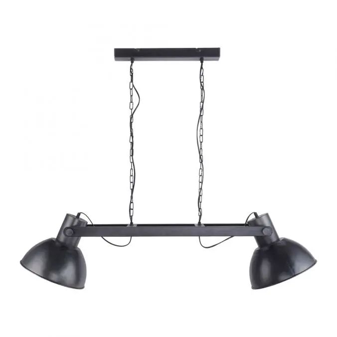 Pendelleuchte, 2 x E27, metallic-schwarz, Retro+Industrial Stil, Aktuell