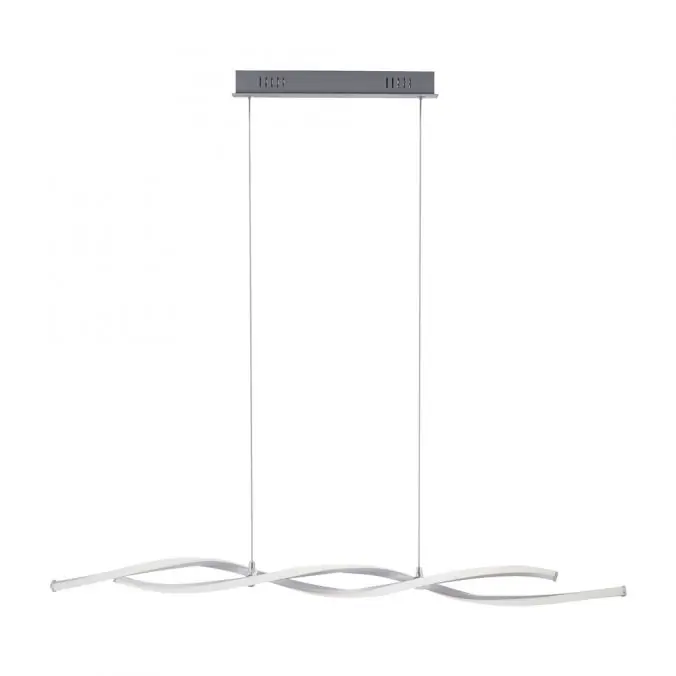 Bestpreis LED Pendelleuchte, stahlfarben, Wellen-Form, inkl. Dimmfunktion, modern