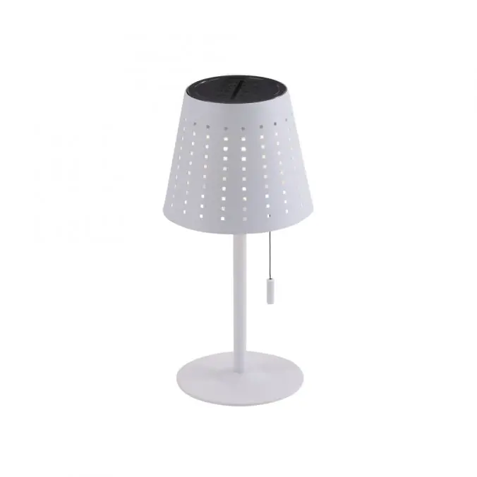 Zertifiziert LED Tischleuchte, weiss, dimmbar, solarbetrieben, modern, kabellos