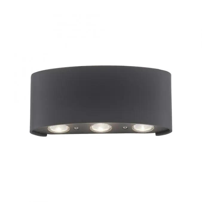 Rabatt LED Wandlampe 6 flammig anthrazit farbig Außenlampe Innenlampe dekorativ