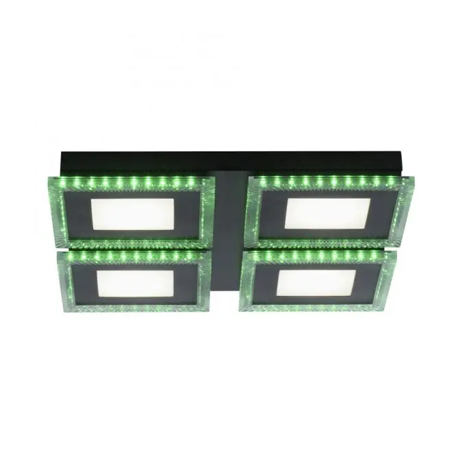 LED Deckenleuchte schwarz RGB Farbmodus CCT dimmbar 4 flammig Super-Preis