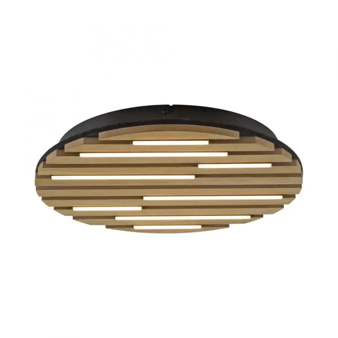 LED Deckenleuchte AKUSTIK, Holz-natur, rund Sonderangebot