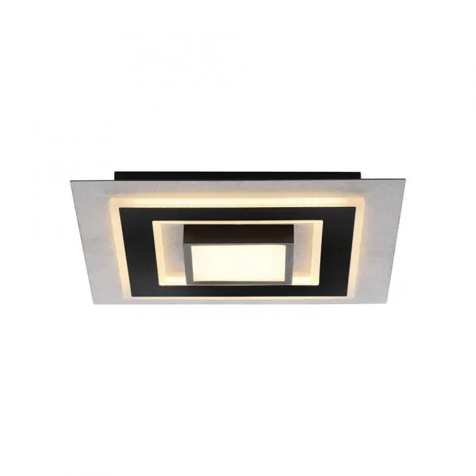 JUST LIGHT LED Deckenleuchte CICHIO silber schwarz quadratisch Nur Heute
