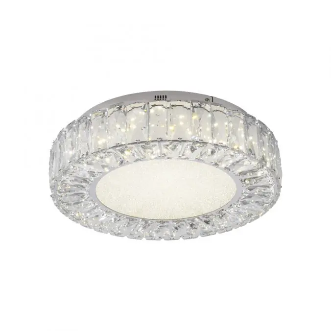 JUST LIGHT LED Deckenleuchte KULUNKA Kristallrand D=37cm 4000K modern Letzte Chance